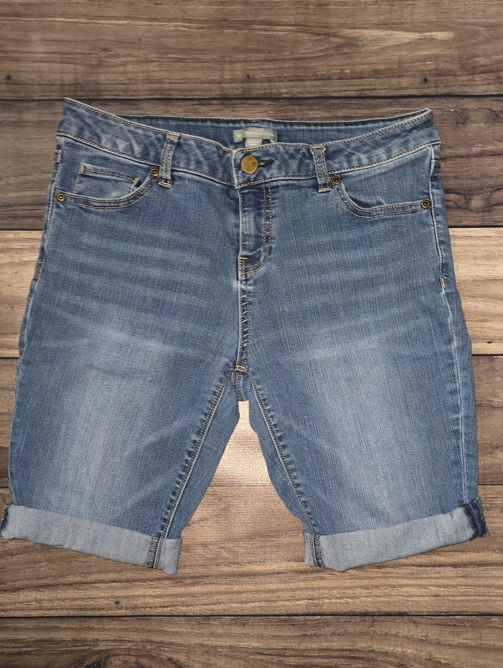 Light Wash Denim Bermuda Shorts